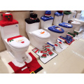 2018 Noël! 3 décorations de Noël / ensemble de salle de bains pour tapis de toilette et couvre-siège de toilette Happy Santa